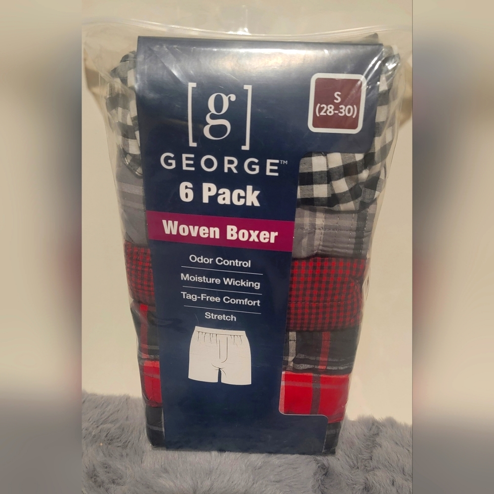 Men's George brand 6 Pack Woven Boxer Multiple Sizes/ Colors that are pictured